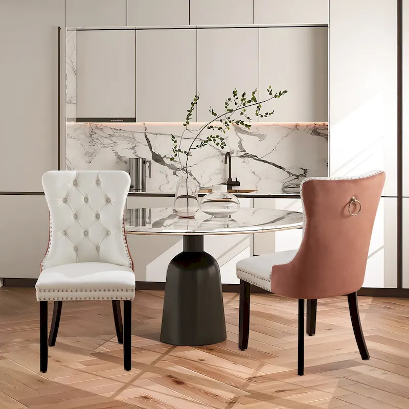 Modern Tufted Velvet Side Dining Chairs (Set of 4)