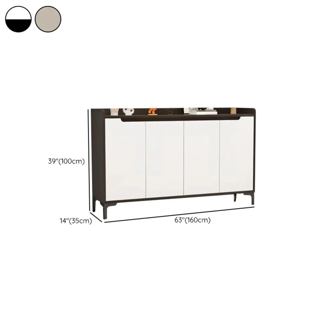 Sleek Milk Cocoa Wood Shoe Cabinet with Display Top