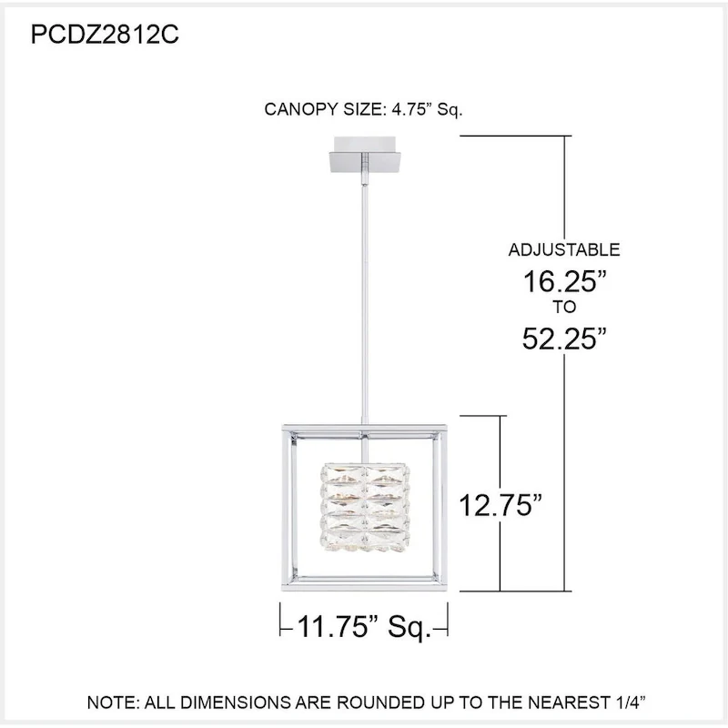 Dazzle Integrated LED Polished Chrome Pendant Light