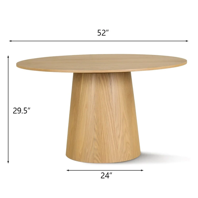 52   Solid Oak Round Pedestal Dining Table