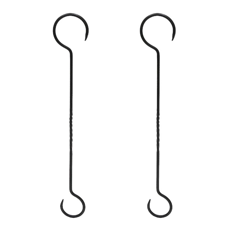 Achla Designs 24  L Black Wrought Iron Hook Extenders w/Twist (Set of 2)