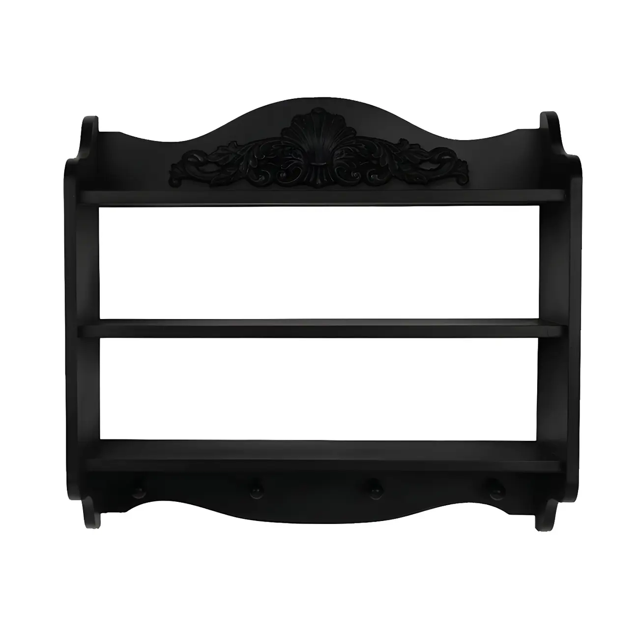 Small Black Wooden Wall-Mounted Display Cabinet