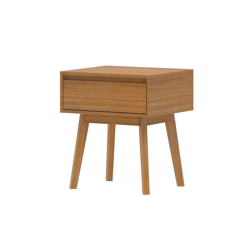 Plank and Beam Scandinavian Nightstand with 1 Drawer