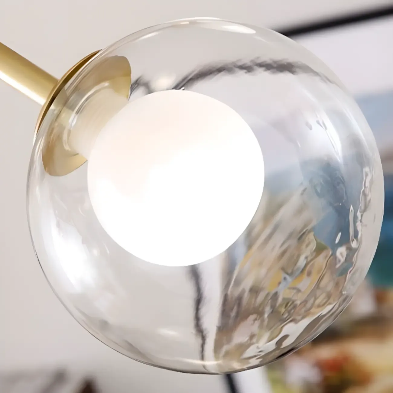 Modern Glass Globes LED Chandelier with Sputnik Design