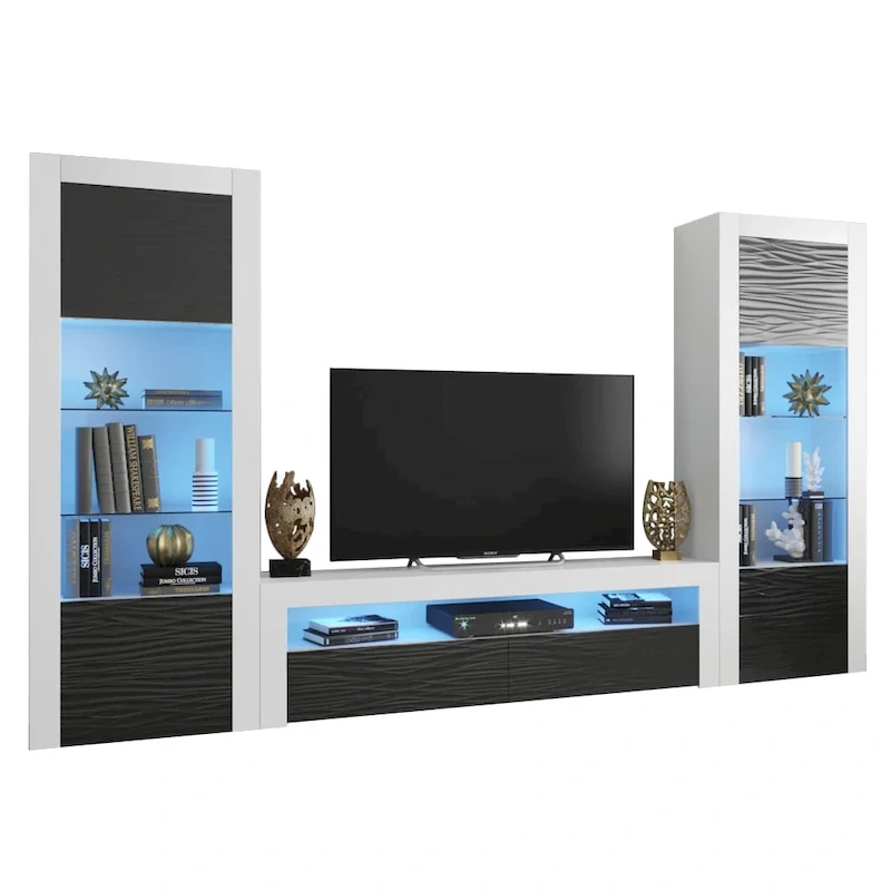 Milano Set Modern Wall Unit Entertainment Center