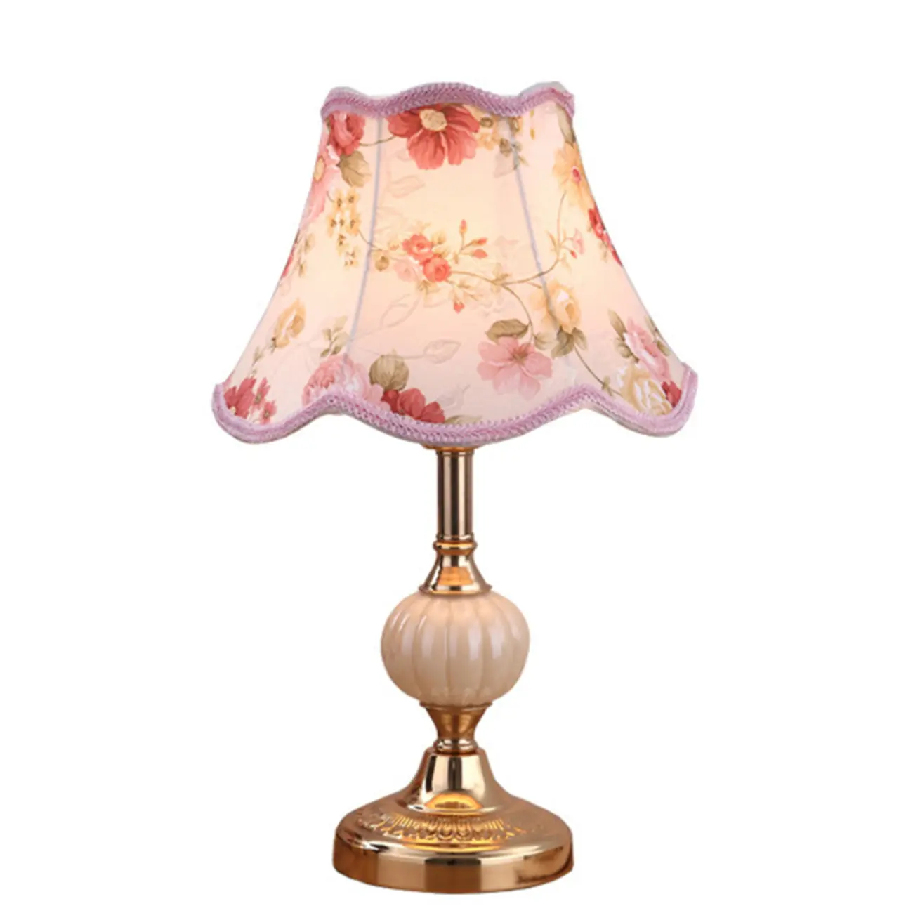 Elegant Classic Metal Table Lamp with Fabric Shade