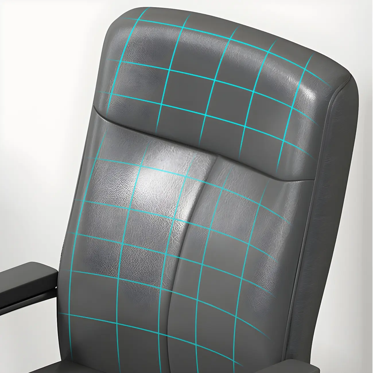 HomeyFad Modern Leather Metal 4-Leg Office Chair with Arms