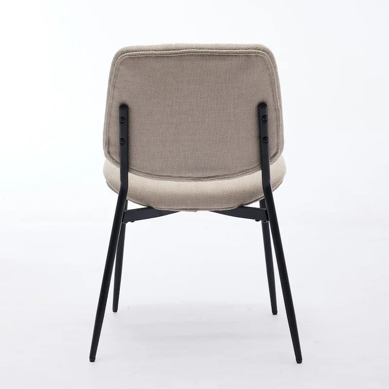 GDFStudio Modern Armless Upholstered Dining Chairs with Metal Legs
