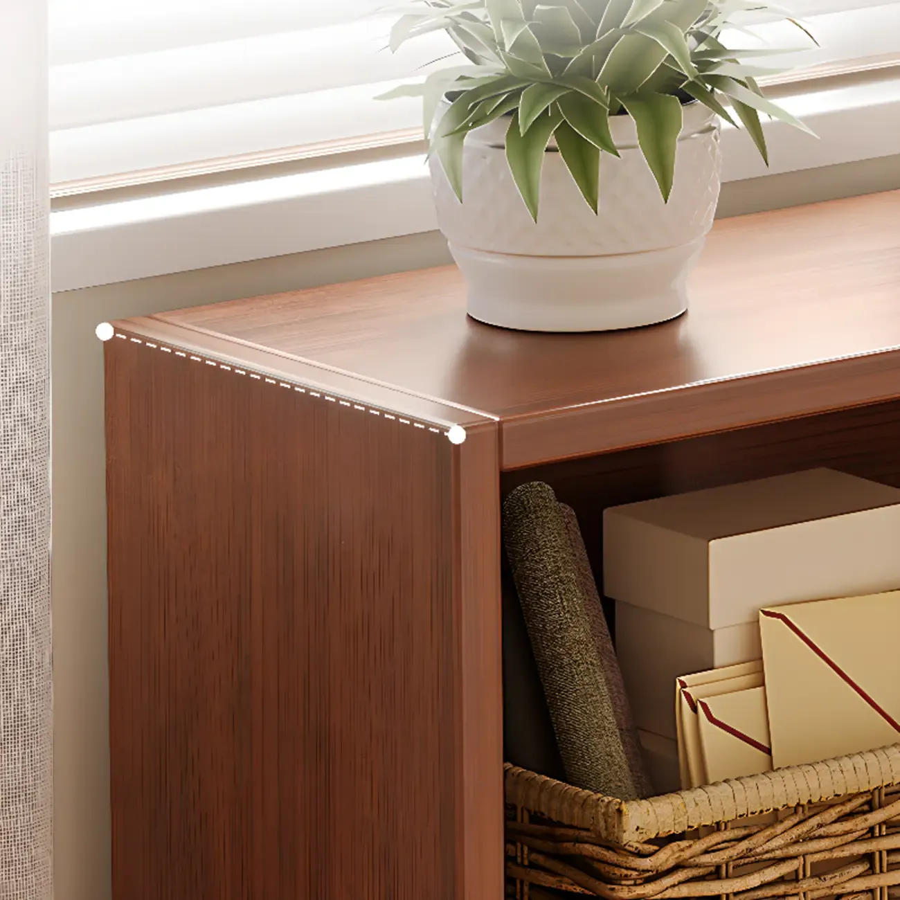 Modern Wooden Compact Bookcase Home Office Shelves