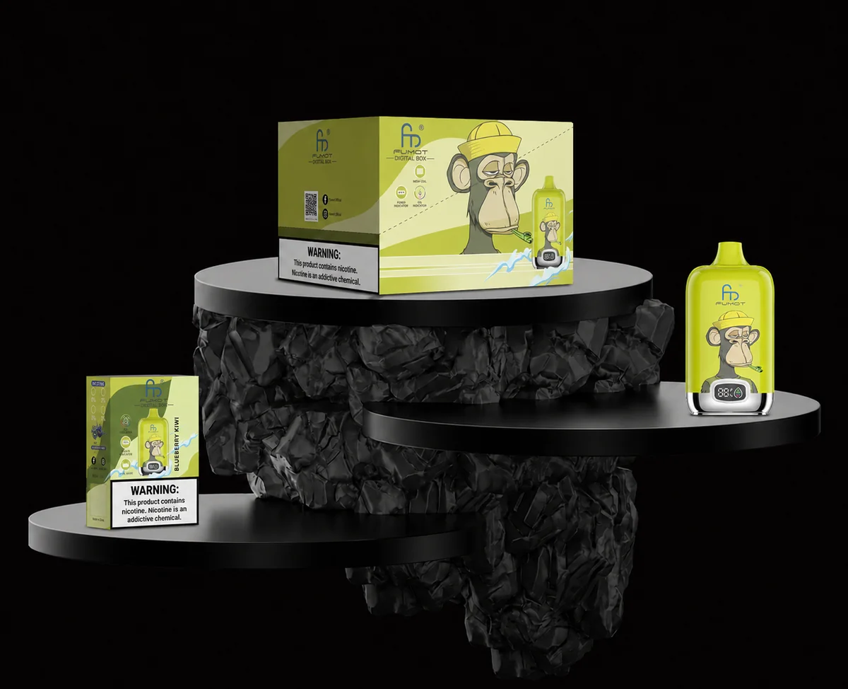 Fumot Digital Box 12000 Blueberry Kiwi Einzelgerät, Retail-Box und Display-Box