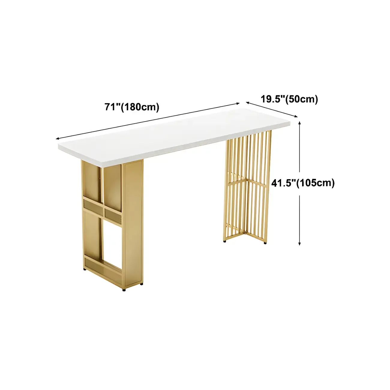 Glam Gold Wood Top Metal Shelf Bar Tables