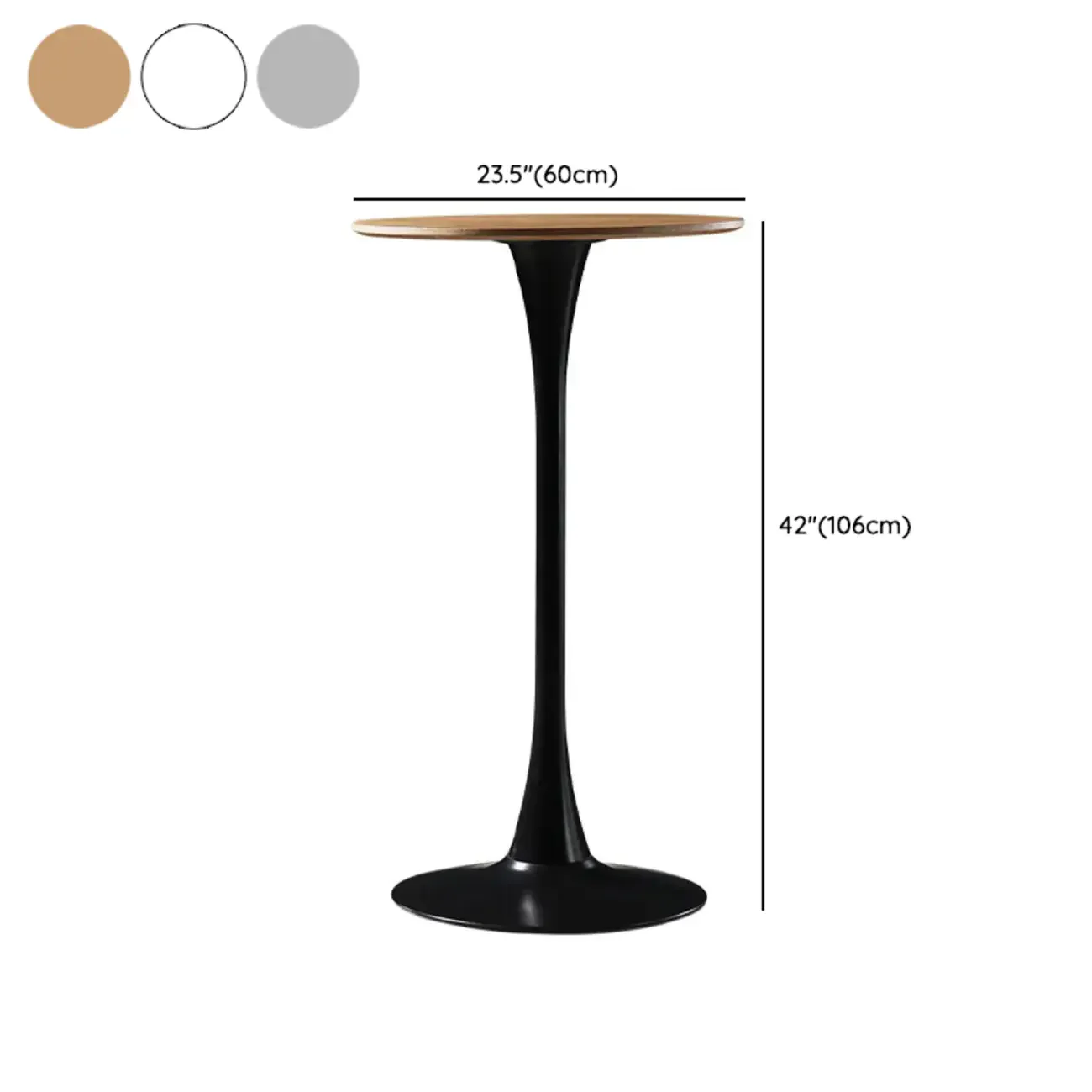 Modern Grey Wooden Round Tulip Base Bar Tables