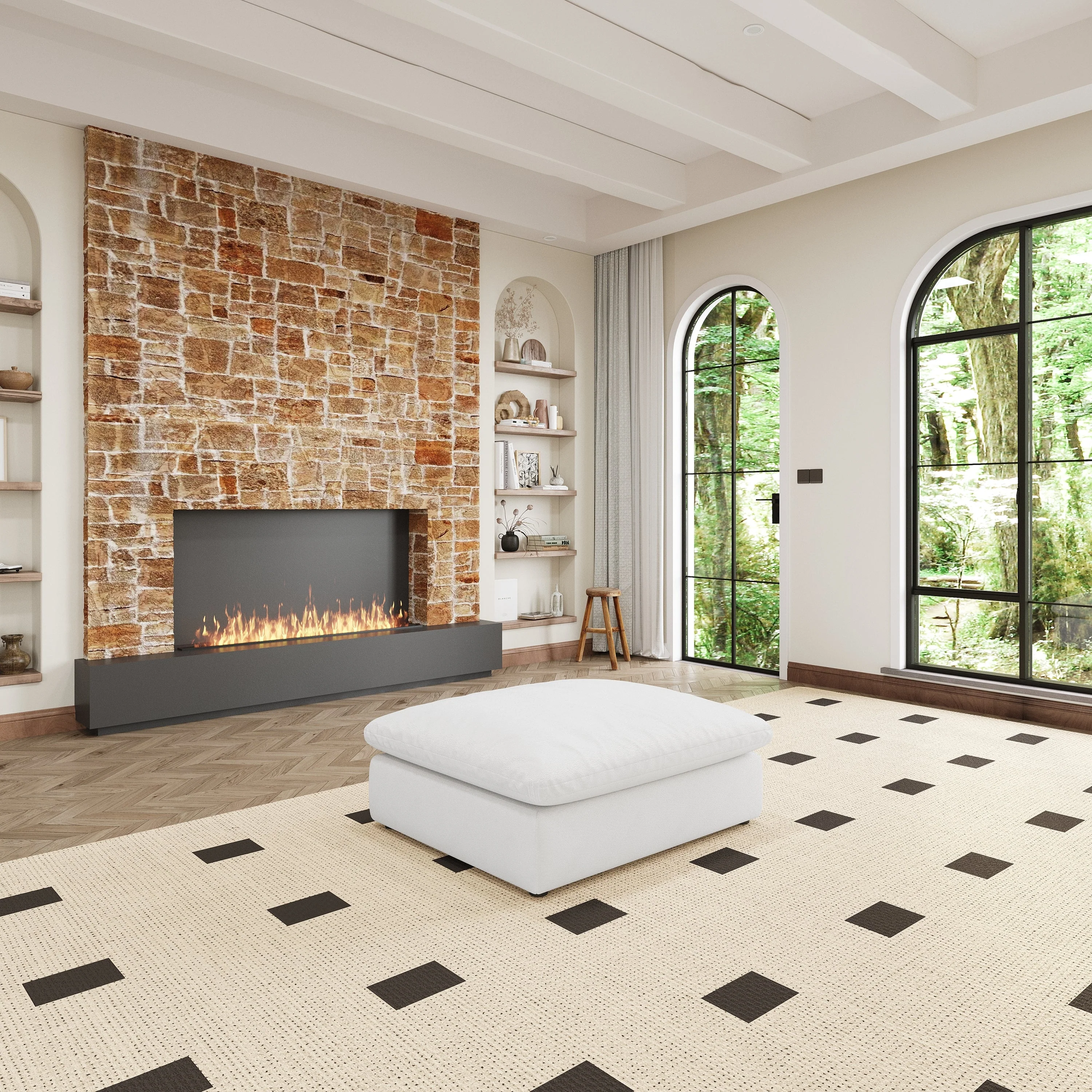 Walker Edison | Cloud Down Filled Comfort Modular Sectional Sofa Couch with Storage Ottoman