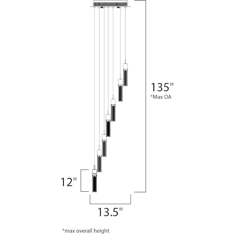 Fizz III 7-light Bubble Glass Pendant - Chrome