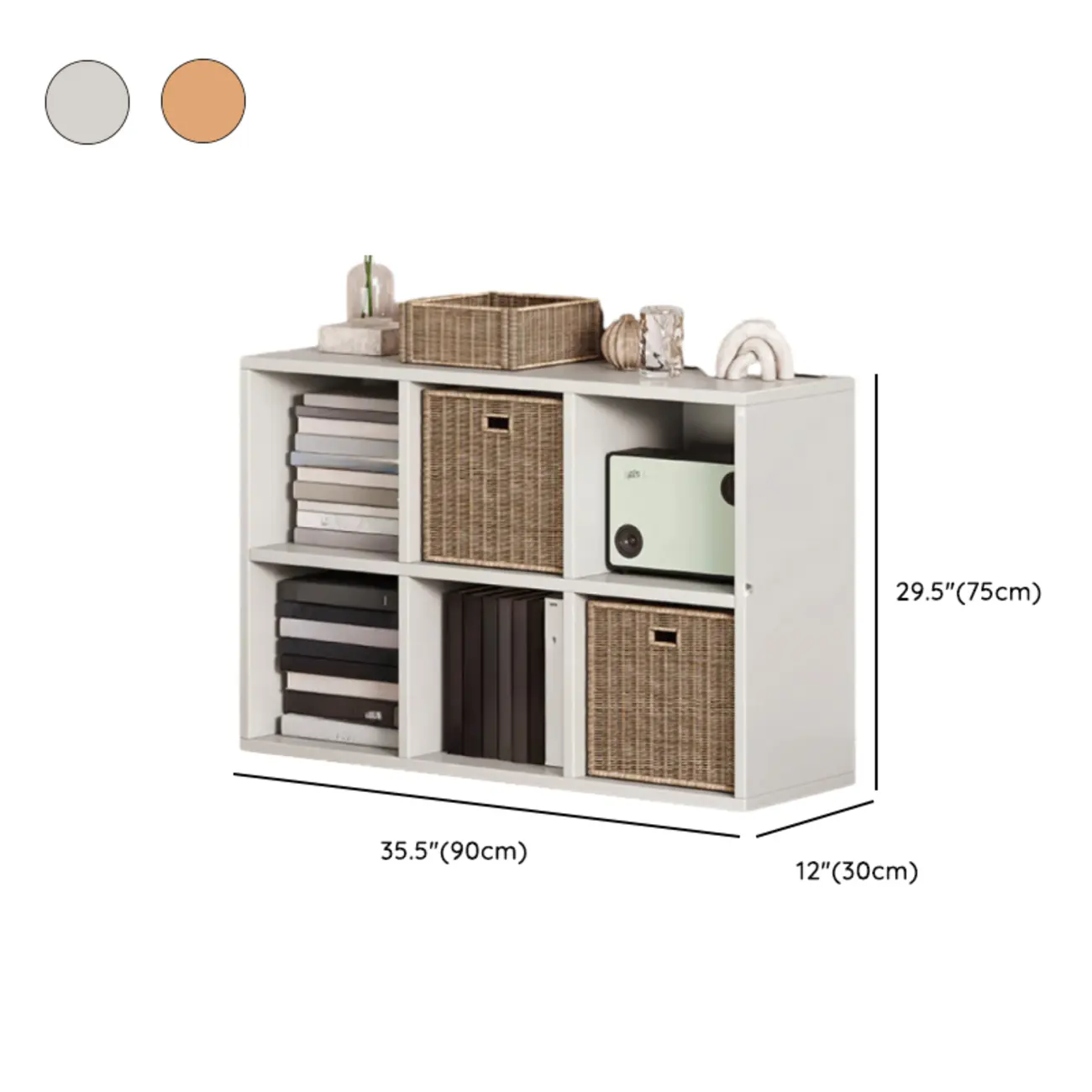 Simple Walnut 8-Cube Wood Bookcase