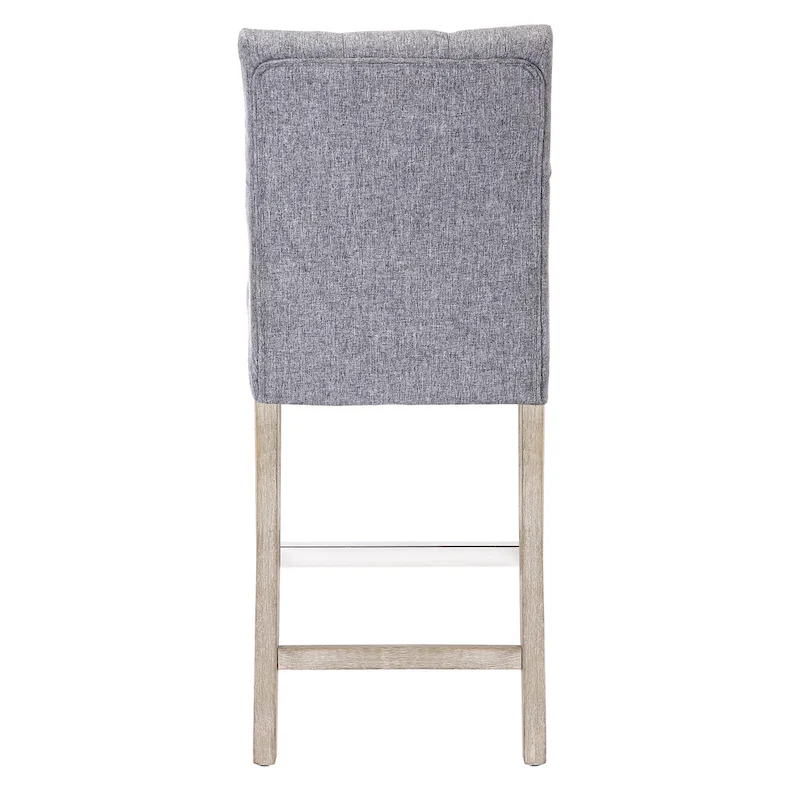 Carter 24 Classic Button Tufted Counter Stool, Antique Gray Legs