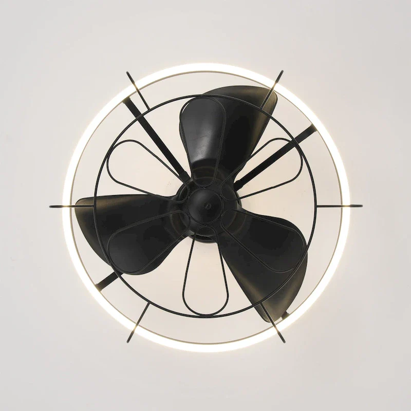 Dhooma 25 Inch Chrome Finished Modern LED Ceiling Fandelier with Remote - N/A