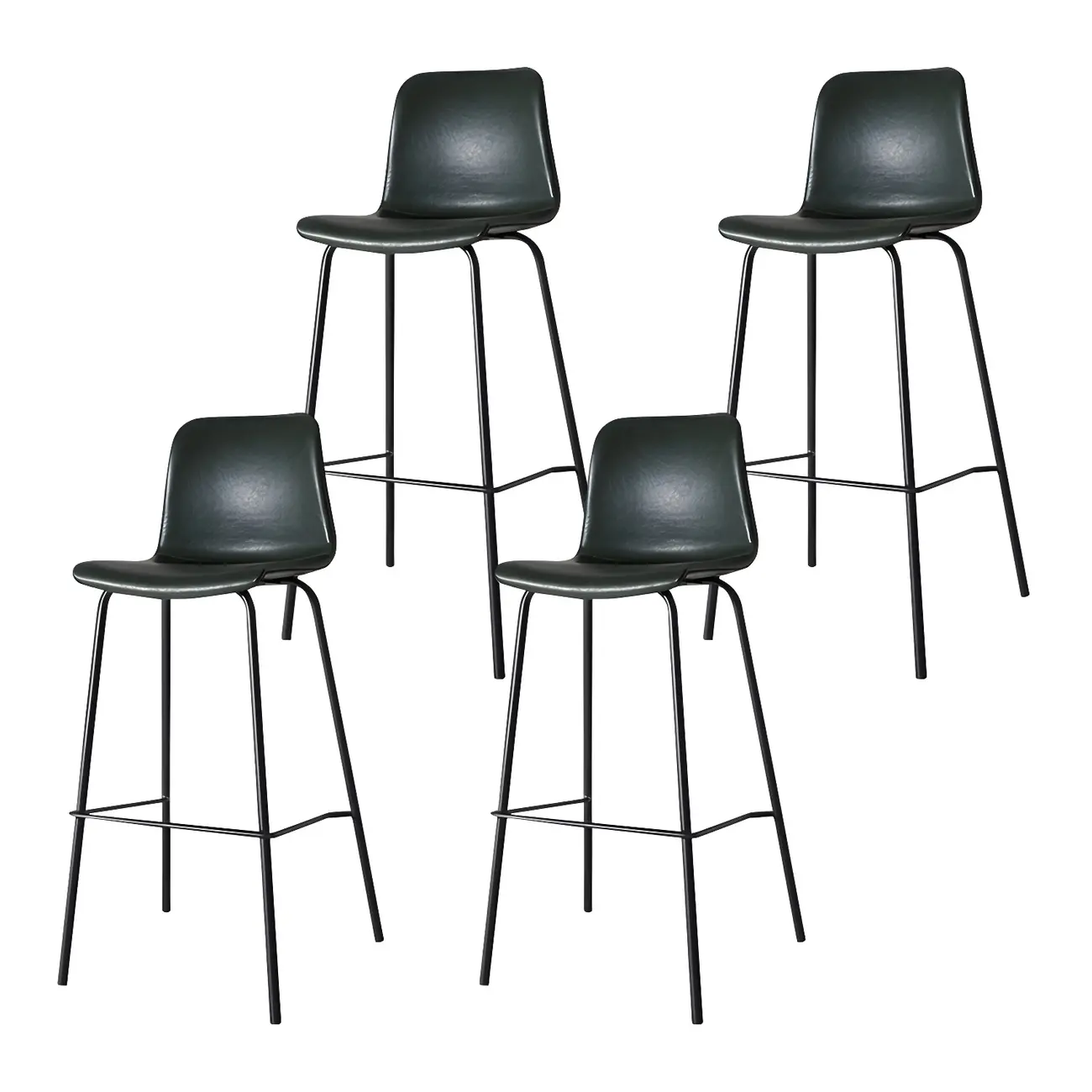 Brown Saddle Metal Frame Leather Counter Stools with Backs