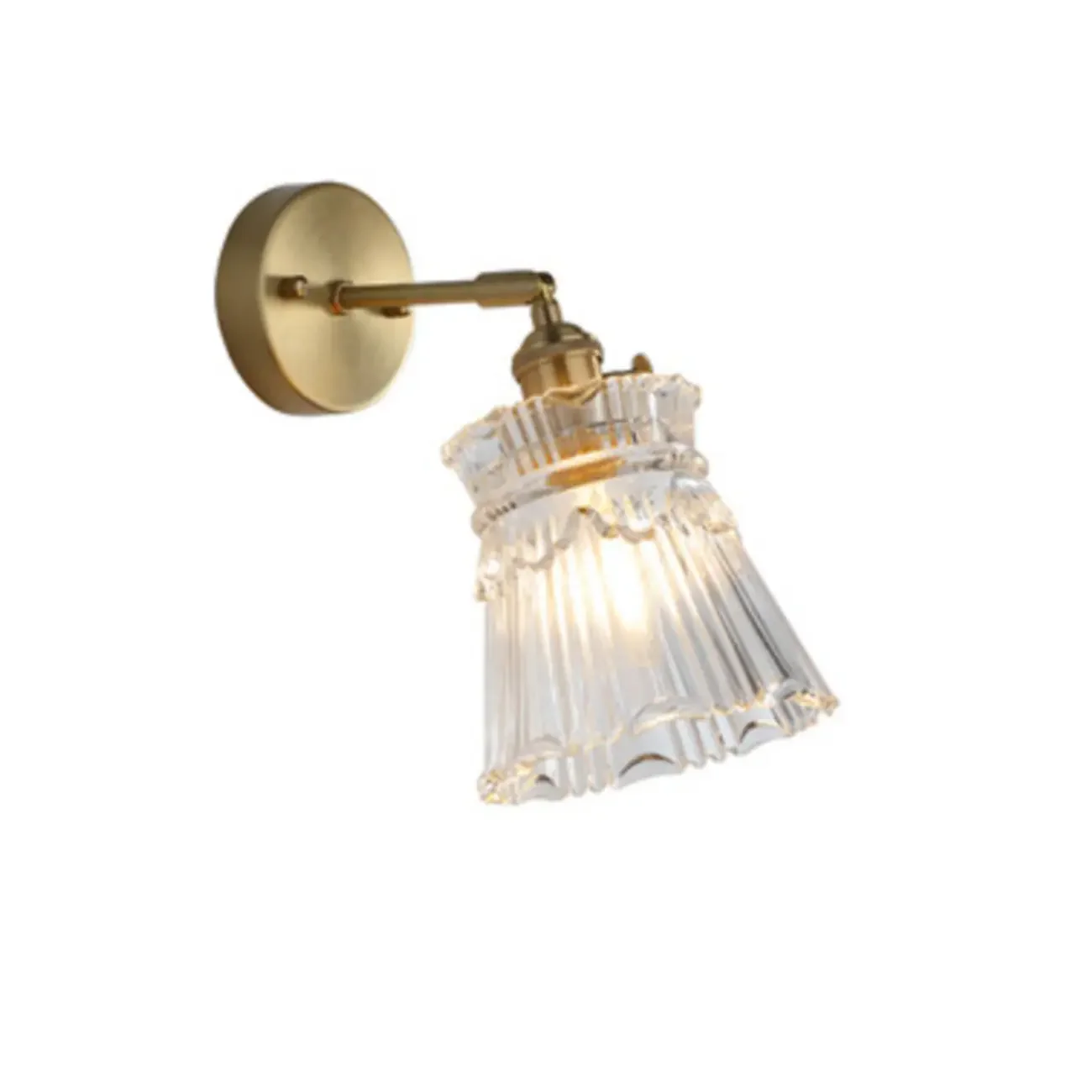 Elegant Cylinderial Gold Glass Wall Sconce