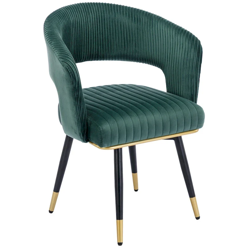 Swivel Velvet Dining Chair with Metal Legs, Set of 2