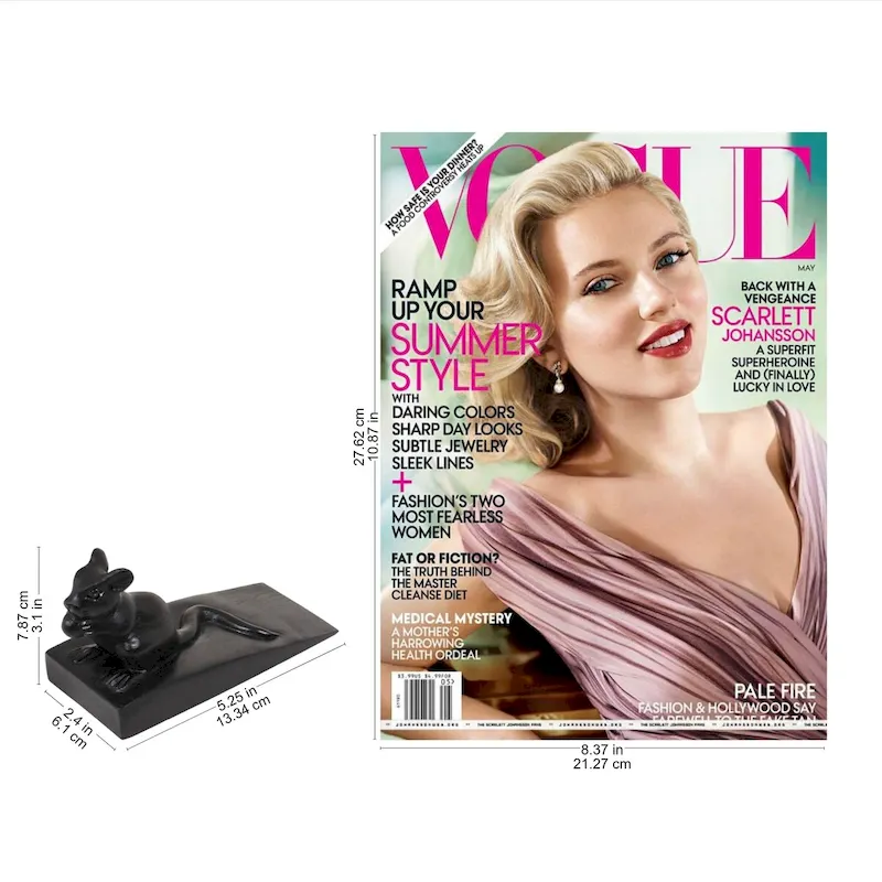 Handmade Wood Door Stopper, 'Charming Mouse In Black' (Indonesia) - 3.1  H x 5.25  W x 2.4  D