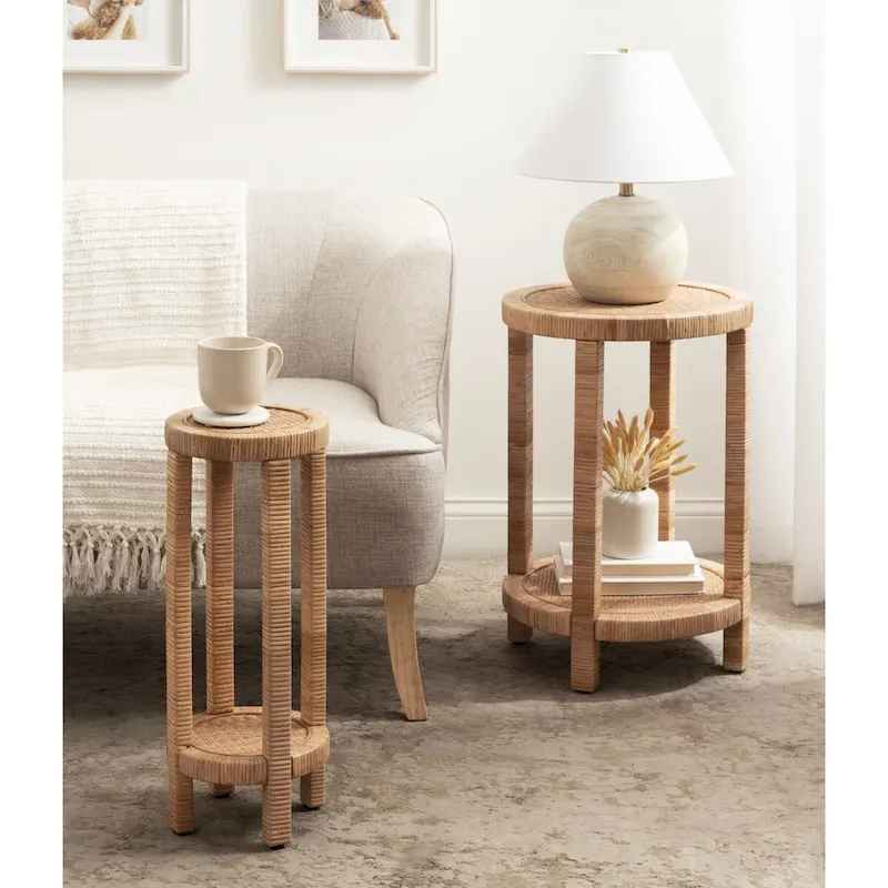 Kate and Laurel Rafina Rattan Side Table - 16x16x24