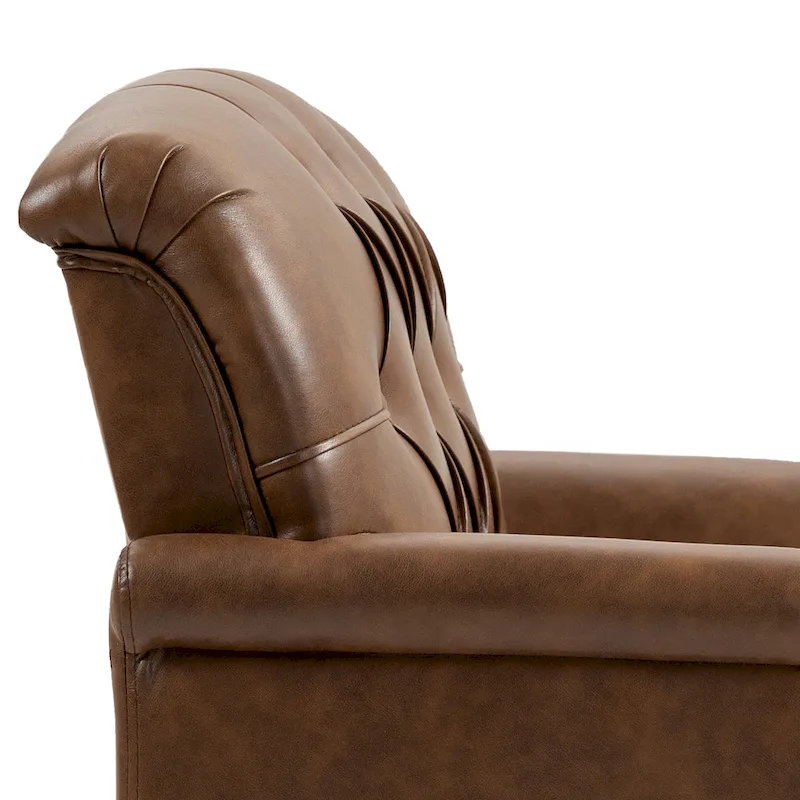 Tufted Vegan Leather Accent Chairs Set of 2, Armchair with Nailhead Trim