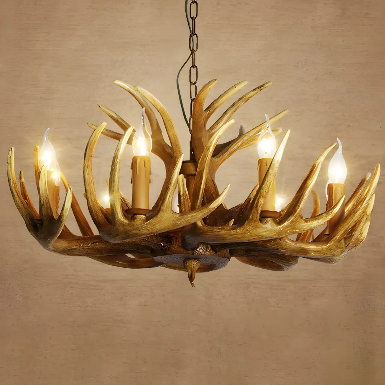 Rustic Unique Resin Antler Candelabra Chandelier