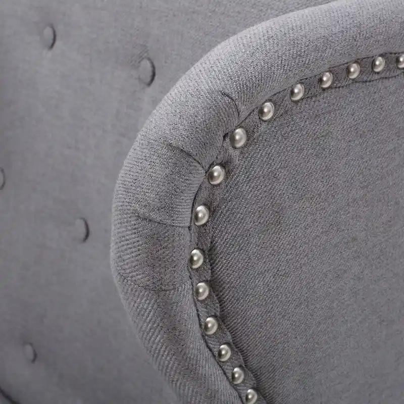Niclas Wing Back Studded Fabric Accent Chair by Christopher Knight Home
