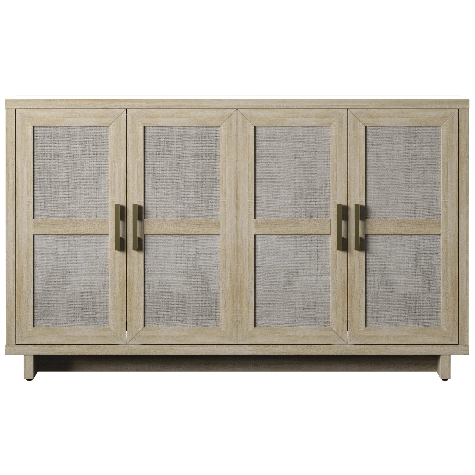 Boho Coastal Linen Design Buffet Sideboard with Shelving Storage