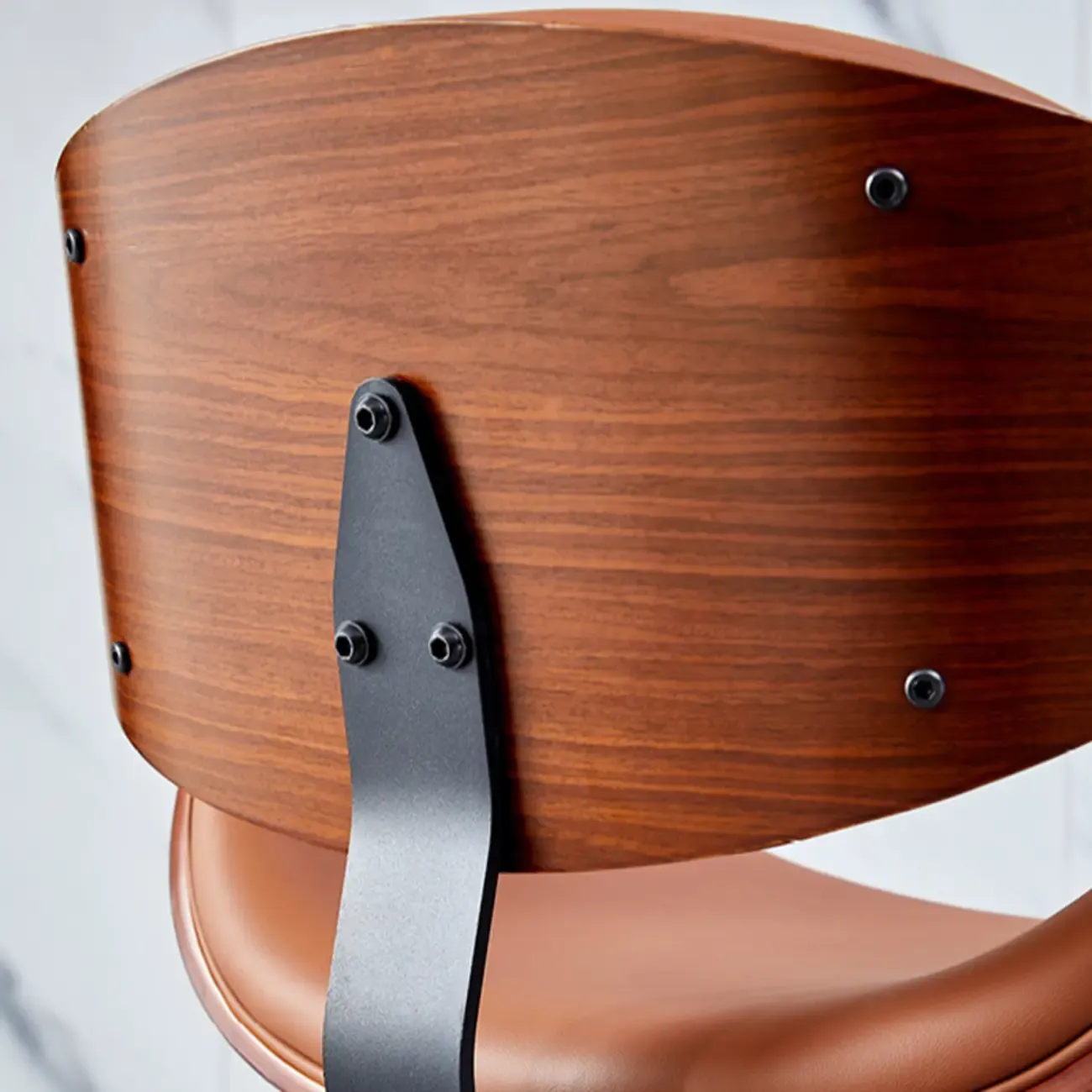 Bucket Adjustable Swivel Leather Bar Stools