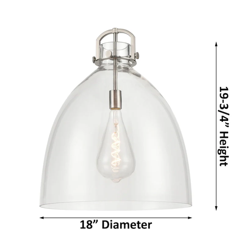 Innovations Lighting Newton Bell - 1 Light 18  Stem Hung Pendant