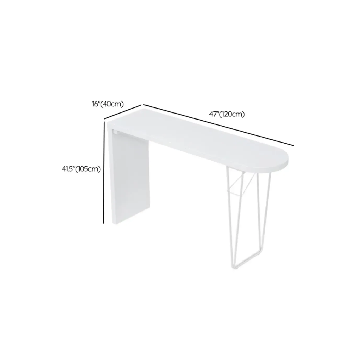 Stylish Pure White Wooden Metal Double Pedestal Bar Tables