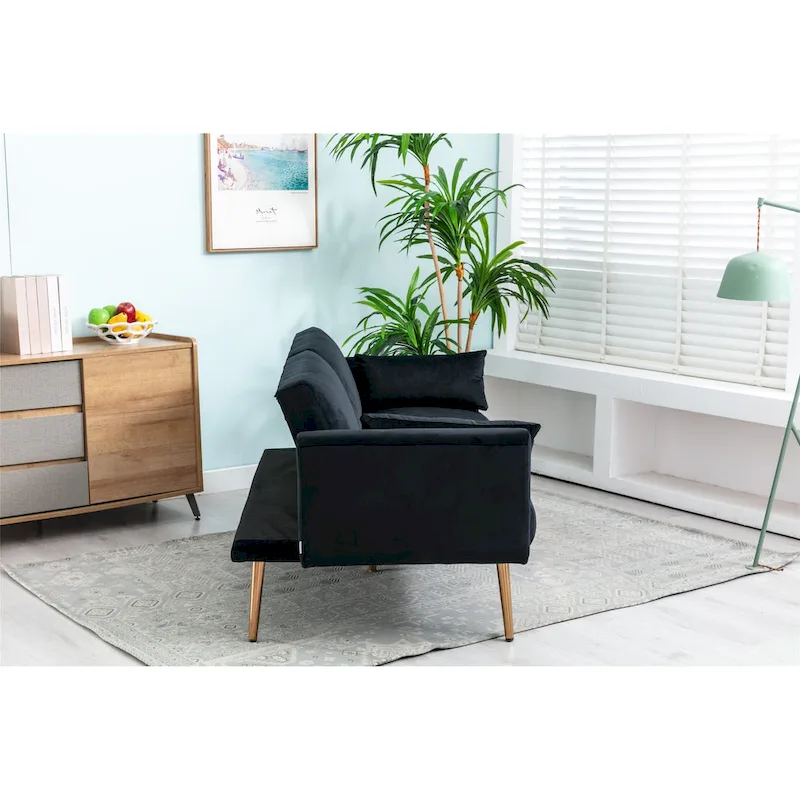 Velvet Upholstered Convertible Loveseats Sleeper Sofa