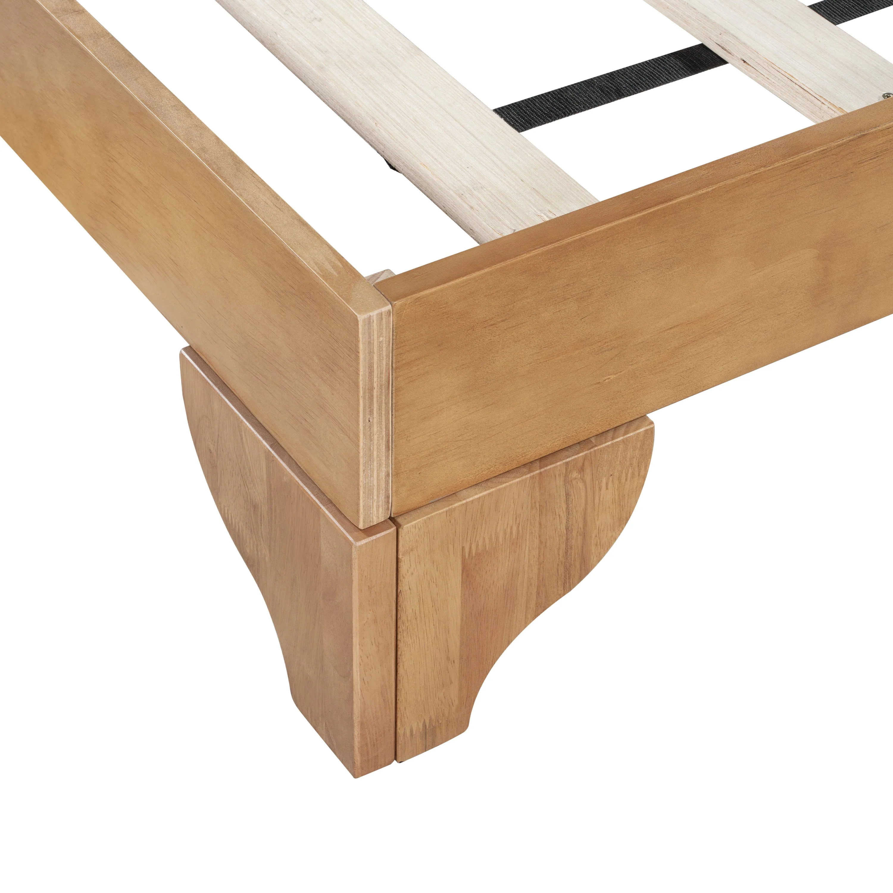 Mid Century Modern Wood and Upholstered Bedframe