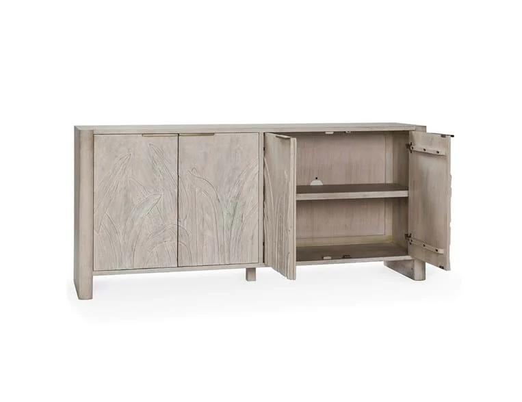 Ledro Mango Wood 4Dr Cabinet White Wash