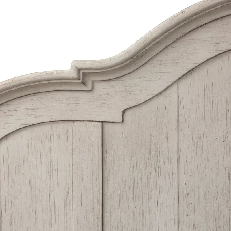 Farmhouse Reimagined Antique White with Chestnut King Poster Bed