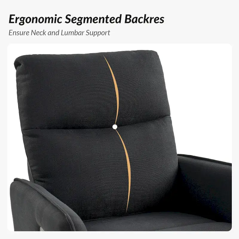 Curtis Rocker Swivel Recliner with Two Side Pockets by HULALA HOME