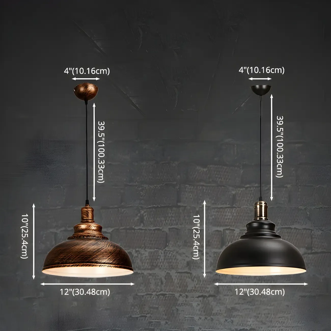 HomeyFad Industrial Warehouse Style Metal Hanging Kitchen Pendant Light