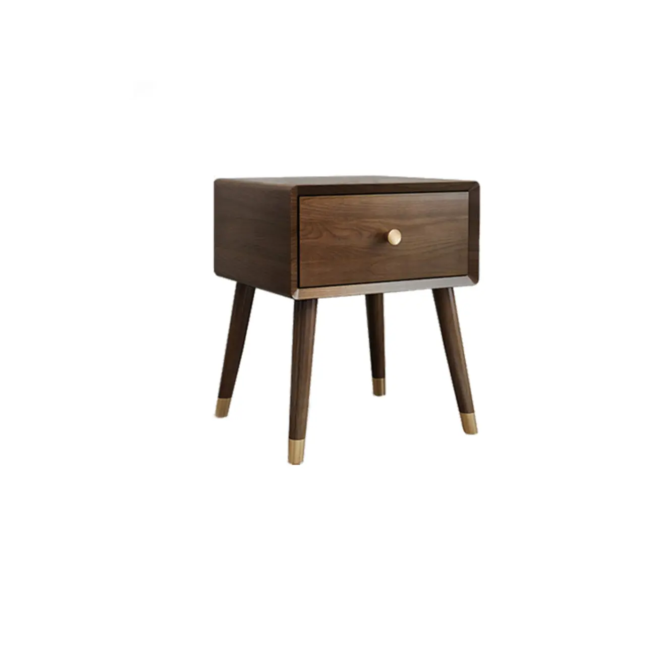 Traditional Natural Wood Nightstand with 2 Drawers