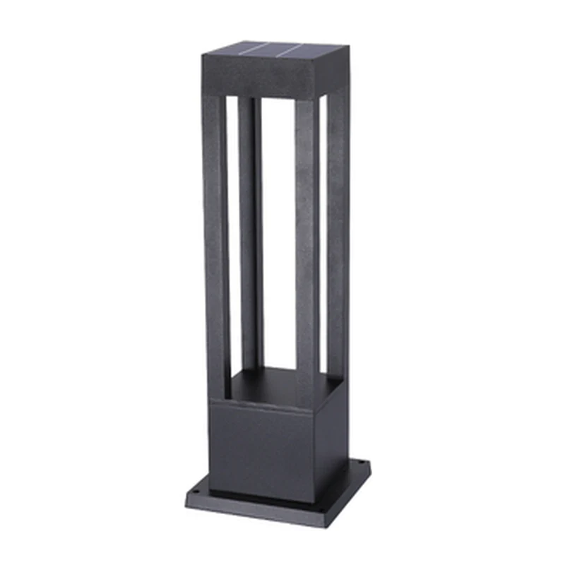 Metal Black Rectangle Frame Patio Post Cap Light