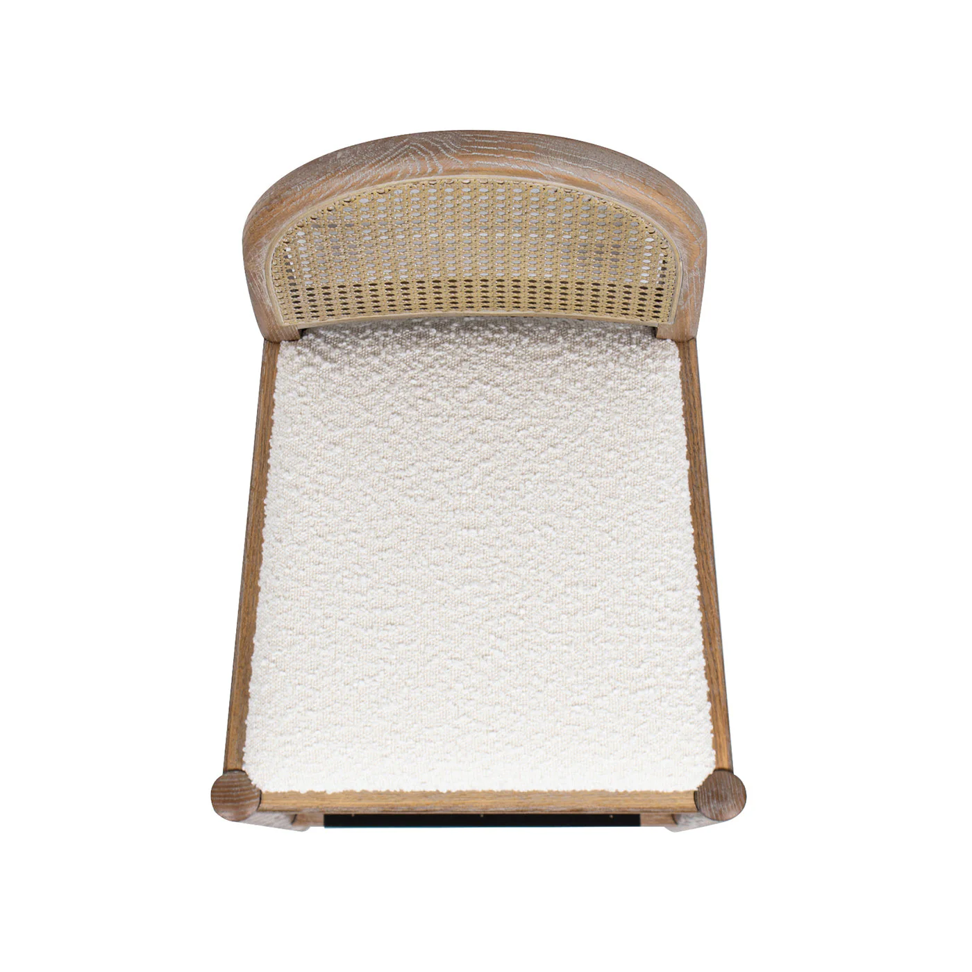 Panama Boucle 30.5' Curved Back Cane Rattan Bar Stool, Set of 2