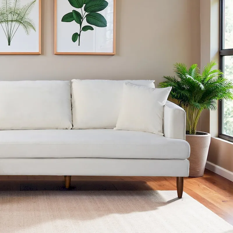 Diana Mid-Century Modern L-Shaped Pillow Back Velvet Sectional Sofa