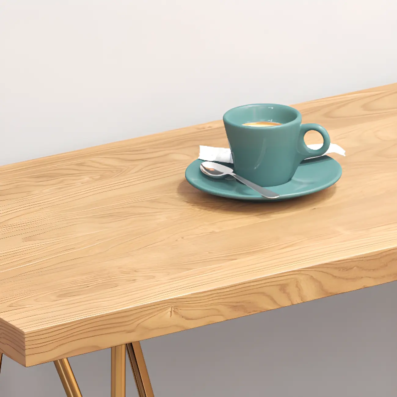 Glam Natural Finish Wooden Fixed Top Bar Tables