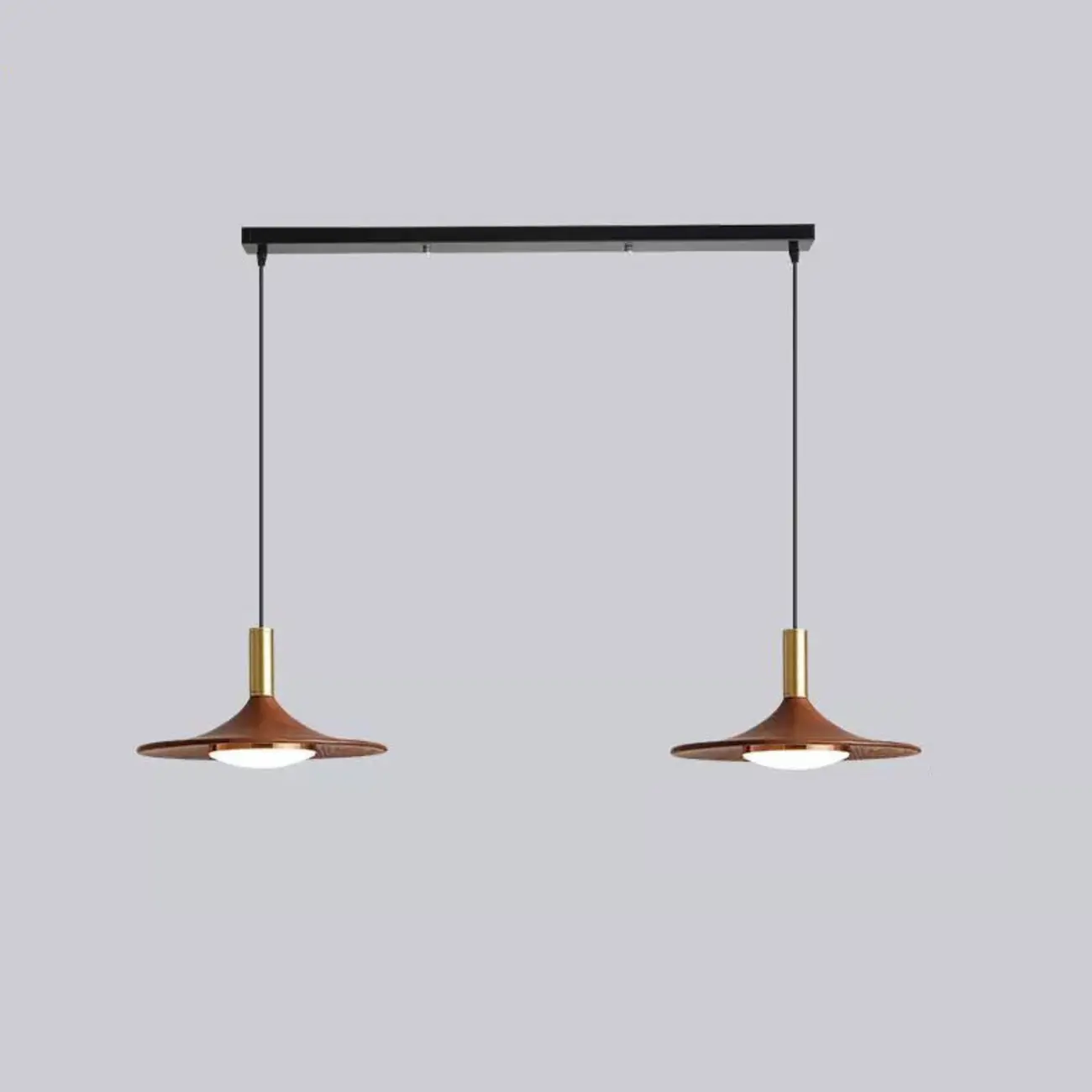 Modern Metal Walnut Acrylic Geometric Pendant Light