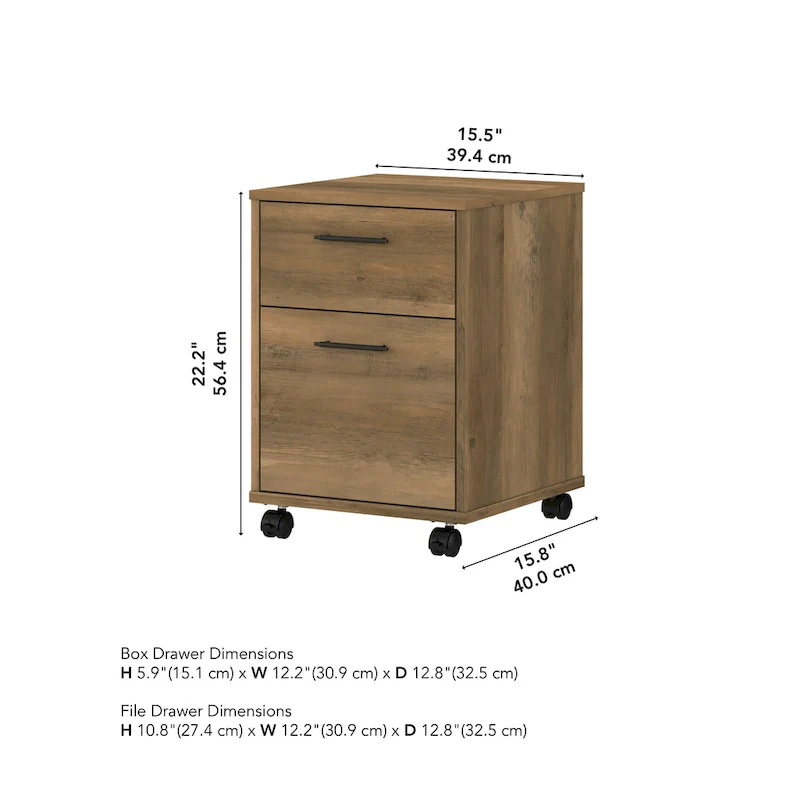 2 Drawer Mobile File Cabinet by