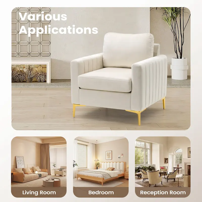 Pellebant Modern Upholstered Accent Armchair Club Chair