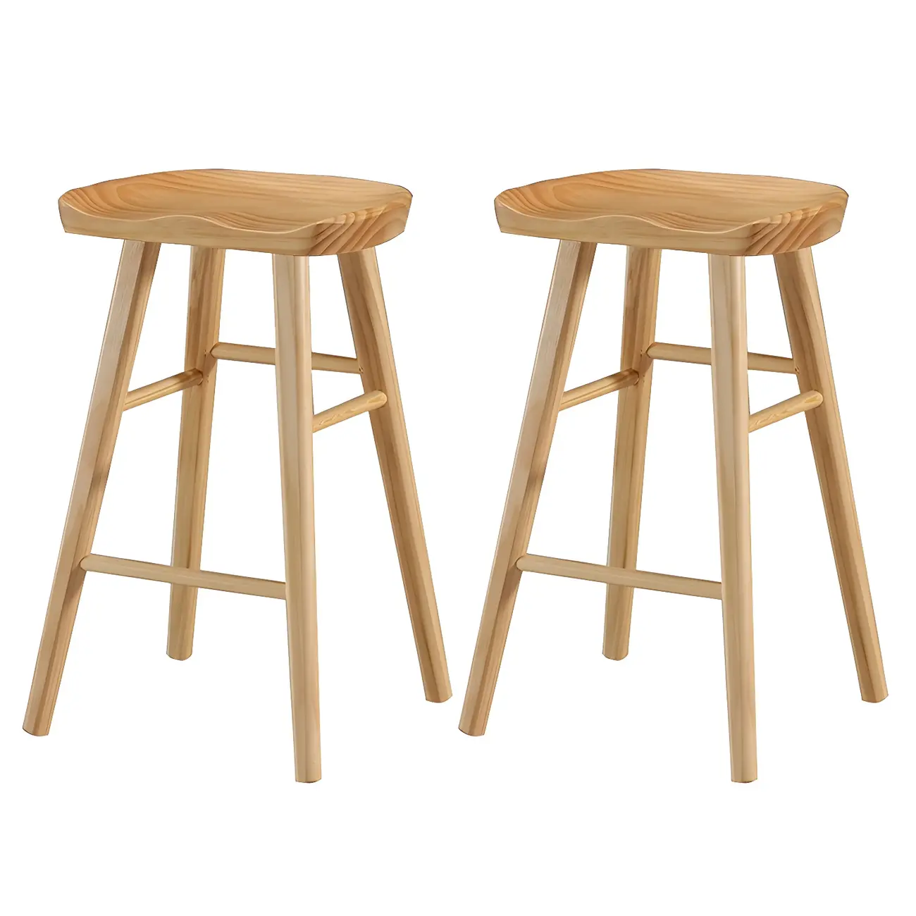 Rustic Saddle Backless Bar Stool Counter Height