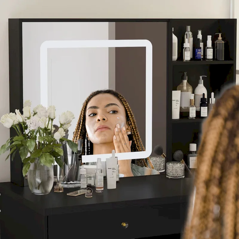 Makeup Vanity Set with 3 model Light & Stool