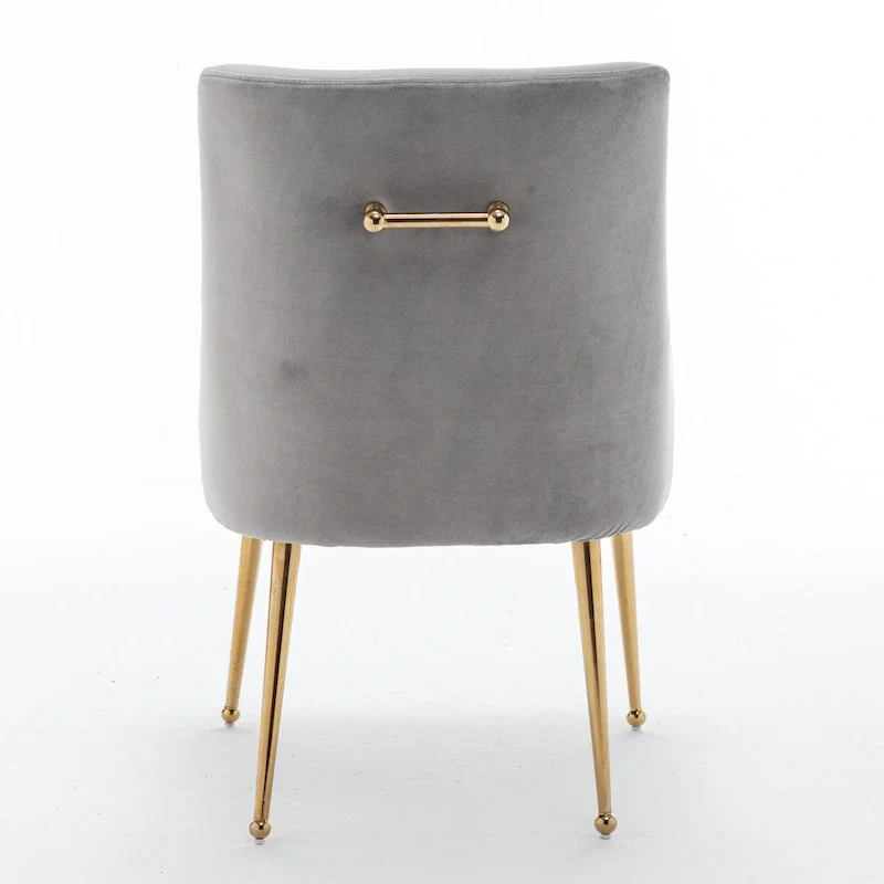 SEYNAR Velvet Upholstered Dining Chair Set of 2, Modern Glam Armless Side Chair